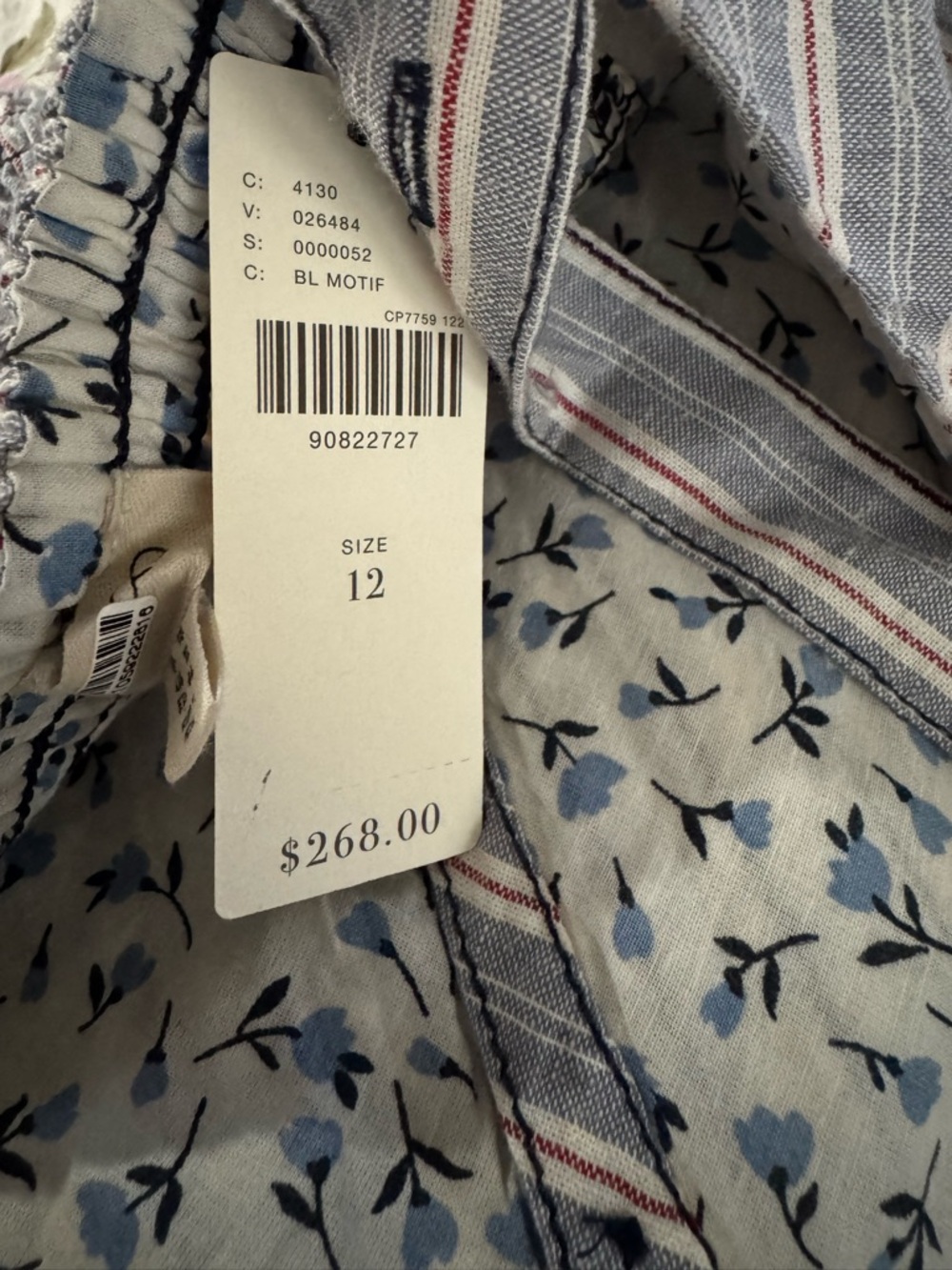 PILCRO by Anthropologie blue lace patchwork dress in blue motif size 12 - Picture 6 of 6